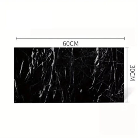 Dodes Siyah Mermer Desenli Alüminyum Plastik Duvar Sticker