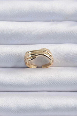 Dodes Pirinç Altın Renk Kıvrımlı Ayarlanabilir Yüzük TG27BYK3291