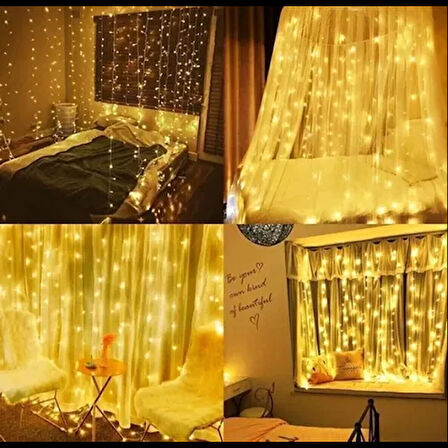 Dodes 2x2 Metre 200 LED Sarı Işıklı Perde LED