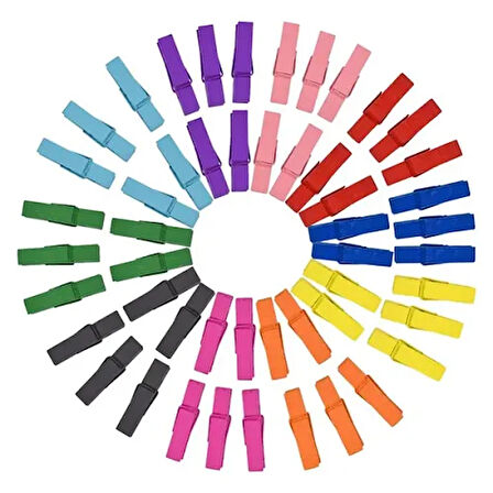 Dodes 50'li Renkli Ahşap Mandal Seti (3.5 cm)