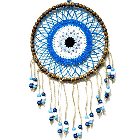 Dodes Petrol Mavisi Motifli Renkli Boncuklu El Yapımı Duvar Süsü