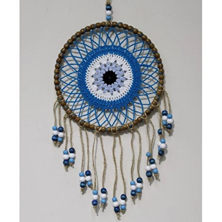 Dodes Petrol Mavisi Motifli Renkli Boncuklu El Yapımı Duvar Süsü