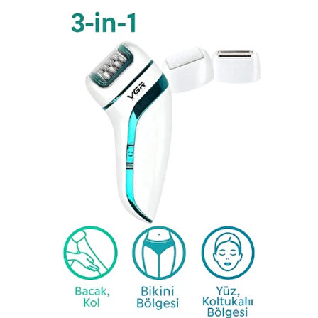 Dodes Profesyonel 3 Başlıklı Epilasyon Aleti