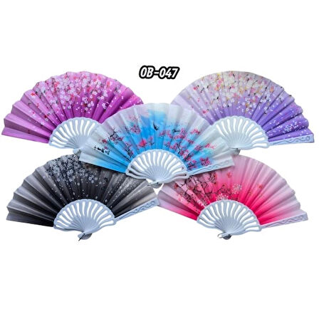 Dodes Plastik Kumaş Yelpaze 12 Adet Karışık Renk