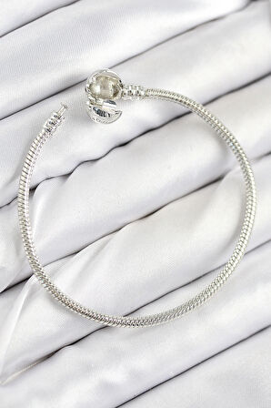 Dodes Dodes Pirinç Charm Topcuk Model Gümüş Renk Kadın Bileklik TG27BB7801