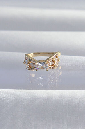 Dodes Dodes Pirinç Gold Renk Zirkon Taş Kaplama Earcuff Küpe TG27BKP9337