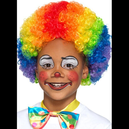 Dodes Rengarenk Kıvırcık Afro Peruk Bonus Saç