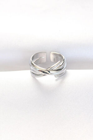 Dodes Kalın Silver Renk Ayarlanabilir Yüzük TG27BYK3102