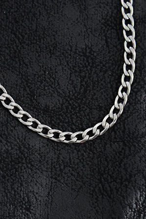 Dodes 316L Çelik Kalın Klasik Zincir Model Gümüş Renk Erkek Kolye TG27ERK1398