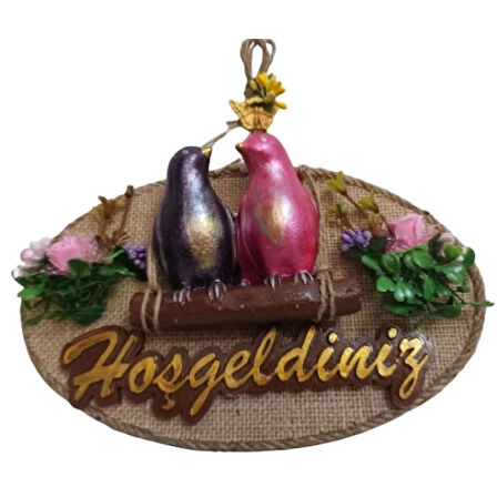 Dodes Kuş Tasarımlı Hoşgeldiniz Kapı Süsü