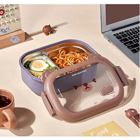 Dodes Bölmeli Paslanmaz Çelik Yemek Kutusu