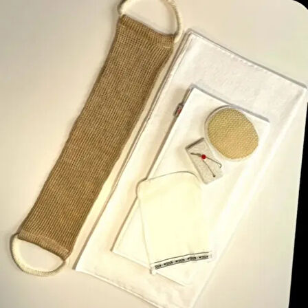 Dodes %100 Keten 6'lı Banyo Hamam Seti