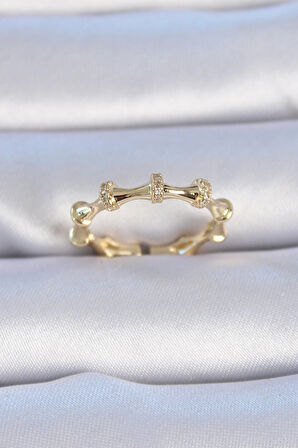 Dodes Pirinç Gold Renk Zirkon Taşlı Kadın Yüzük TG27BYK3903