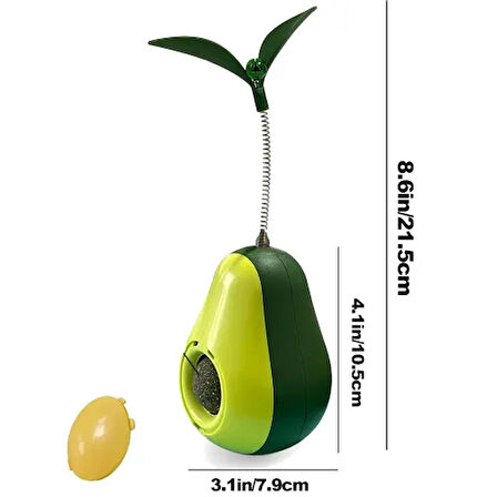 Dodes Avokado Şeklinde Kedi Naneli ve Mama Hazneli Kedi Oyuncağı