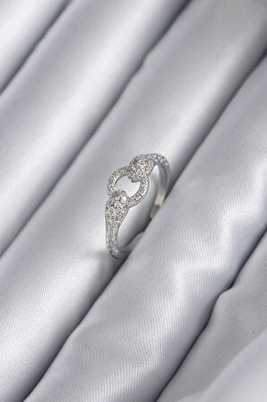 Dodes Pirinç Gümüş Renk Zirkon Taşlı Yılan Model Kadın Yüzük TG27BYK2922