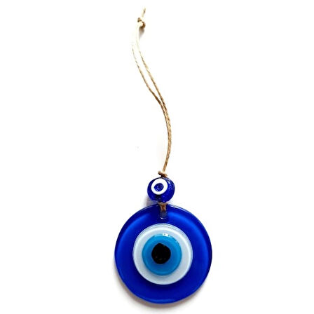 Dodes Nazar Boncuklu Mavi Renk Mini Duvar Süsü Dekoratif Hediyelik Cam Eşya