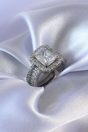 Dodes Dodes Gümüş Renk Zirkon Taşlı Kadın Yüzük TG27BYK2583