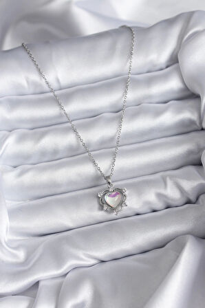 Dodes 316L Çelik Zincir Gümüş Renk Kalp Model Kadın Kolye TG27BKO7823