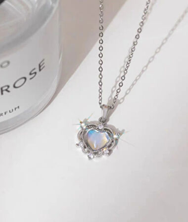 Dodes 316L Çelik Zincir Gümüş Renk Kalp Model Kadın Kolye TG27BKO7823