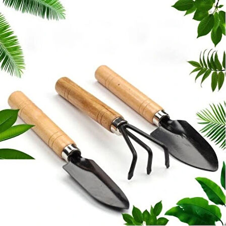 Dodes Mini Ahşap Hobi Bahçe Seti 3 Adet