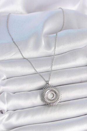 Dodes 316L Çelik Gümüş Renk Zincir Zirkon Taşlı Nova Yıldız Model Kadın Kolye TG27BKO10046