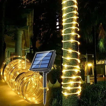 Dodes 10m 100 LED Solar Led Işık (Gün Işığı, Şeffaf Kablolu)