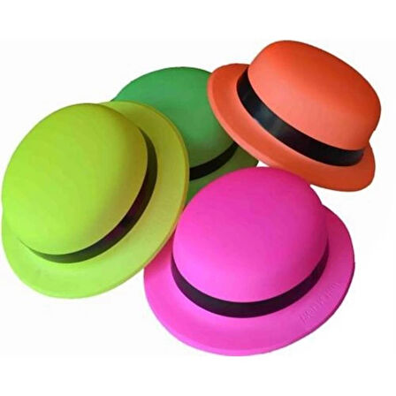 Dodes Neon Partisi Pembe Renk Melon Plastik Parti Şapkası