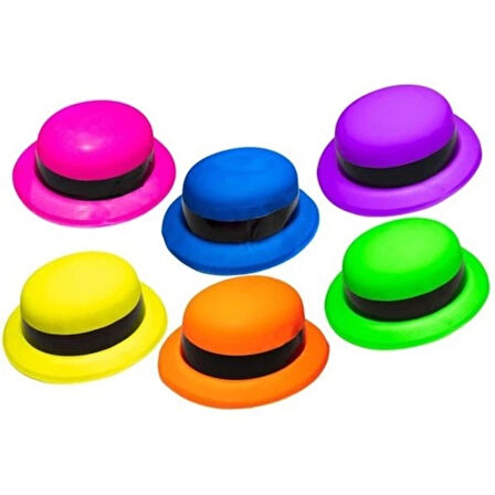 Dodes Neon Partisi Pembe Renk Melon Plastik Parti Şapkası