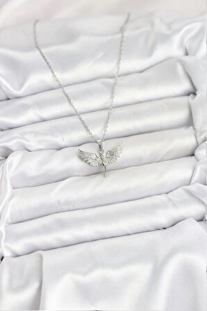 Dodes Dodes 316L Çelik Zincir Gümüş Renk Melek Model Kadın Kolye TG27BKO10622