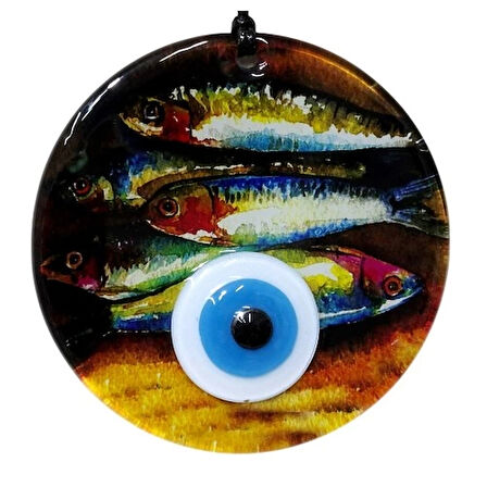 Dodes Balık Desenli 12 Cm Füzyon Cam Duvar Süsü