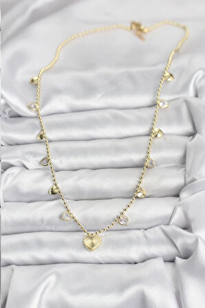 Dodes Dodes Pirinç Gold Renk Kalp Model Kadın Kolye TG27BKO10643
