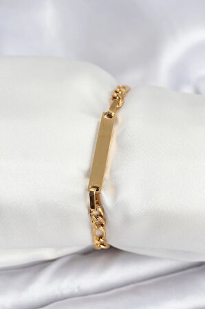 Dodes Dodes 316L Çelik Gold Renk Yazı Yazmaya Uygun Kadın Bileklik TG27BB7918