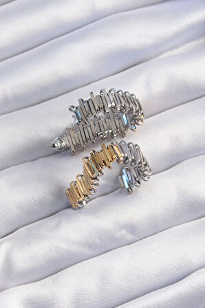 Dodes Pirinç Gold Gümüş Renkli Tırtıklı Kalp Küpe TG27BKP9227