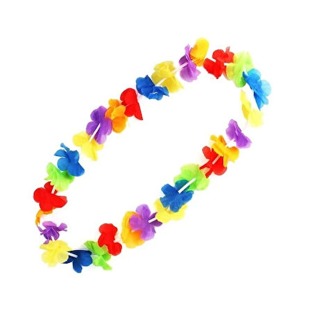 Dodes Hawaii Çiçekli Boyun Kolyesi - Renkli Tropikal Parti Leisi