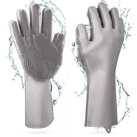 Dodes Sihirli Isıya Dayanıklı Silikon Çok Amaçlı Bulaşık Eldiven Fırçası Magic Gloves