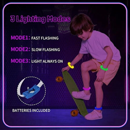 Dodes Festival &amp; Parti LED Bileklik Baskı Yapılabilir 3 Farklı Mod Işıklı 1 Adet