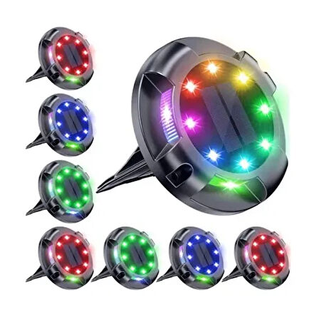 Dodes 4'lü Solar Panelli Kazıklı RGB Zemin LED (Güneş Enerjili)