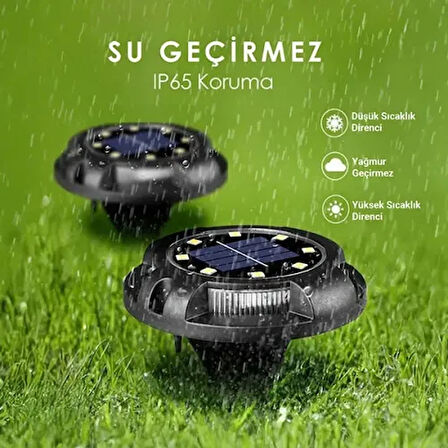 Dodes 4'lü Solar Panelli Kazıklı RGB Zemin LED (Güneş Enerjili)