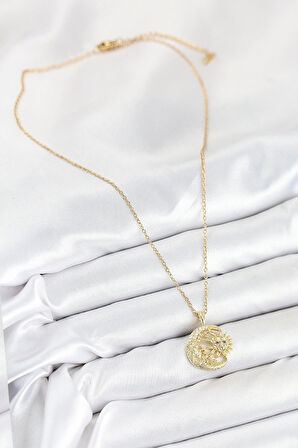 Dodes 316L Çelik Zirkon Taşlı Ay Ve Güneş Model Gold Renk Kadın Kolye TG27BKO10539