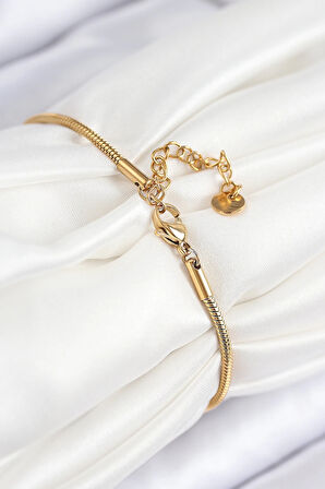 Dodes 316L Çelik Zirkon Taşlı Göz Charm Model Gold Renk Kadın Bileklik TG27BB7842