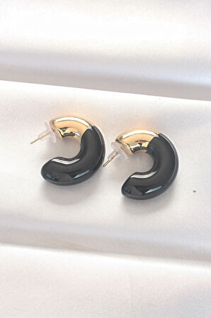 Dodes CCB Siyah Gold Çift Renk Küpe TG27BKP8875