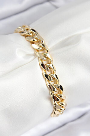 Dodes Dodes VIP Pirinç Zirkon Taşlı Klasik Zincir Model Gold Renk Kadın Bileklik TG27BB7766