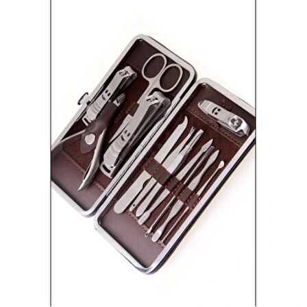 Dodes Deri Çantalı 12'li Manikür Seti