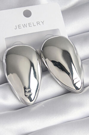 Dodes Pirinç Gümüş Renk Badem Model Kadın Küpe TG27BKP8546