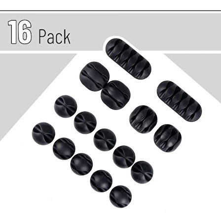 Dodes Yapışkanlı Kablo Sabitleyici Düzenleyici 16'lı Paket