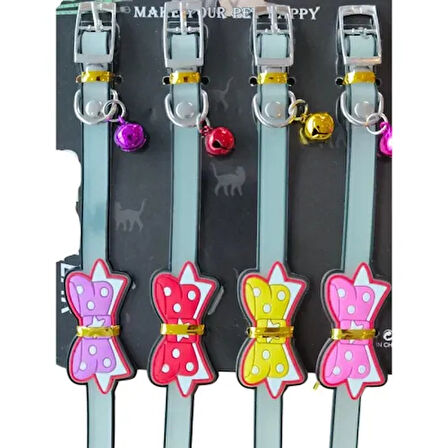 Dodes Kurdeleli Zilli Silikon Kedi Tasması