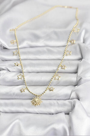 Dodes Dodes Pirinç Gold Renk Güneş Model Kadın Kolye TG27BKO10645