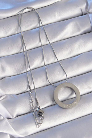 Dodes 316L Çelik Gümüş Renk Zirkon Taşlı Model Kolye TG27BKO8884