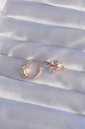 Dodes XUPİNG Rose Renk Zirkon Taşlı Halka Küpe TG27BKP9358