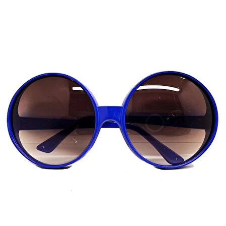 Dodes Yuvarlak Yeşilçam 80 li 90 lı Yıllar Parti Gözlüğü Retro Mavi Renk